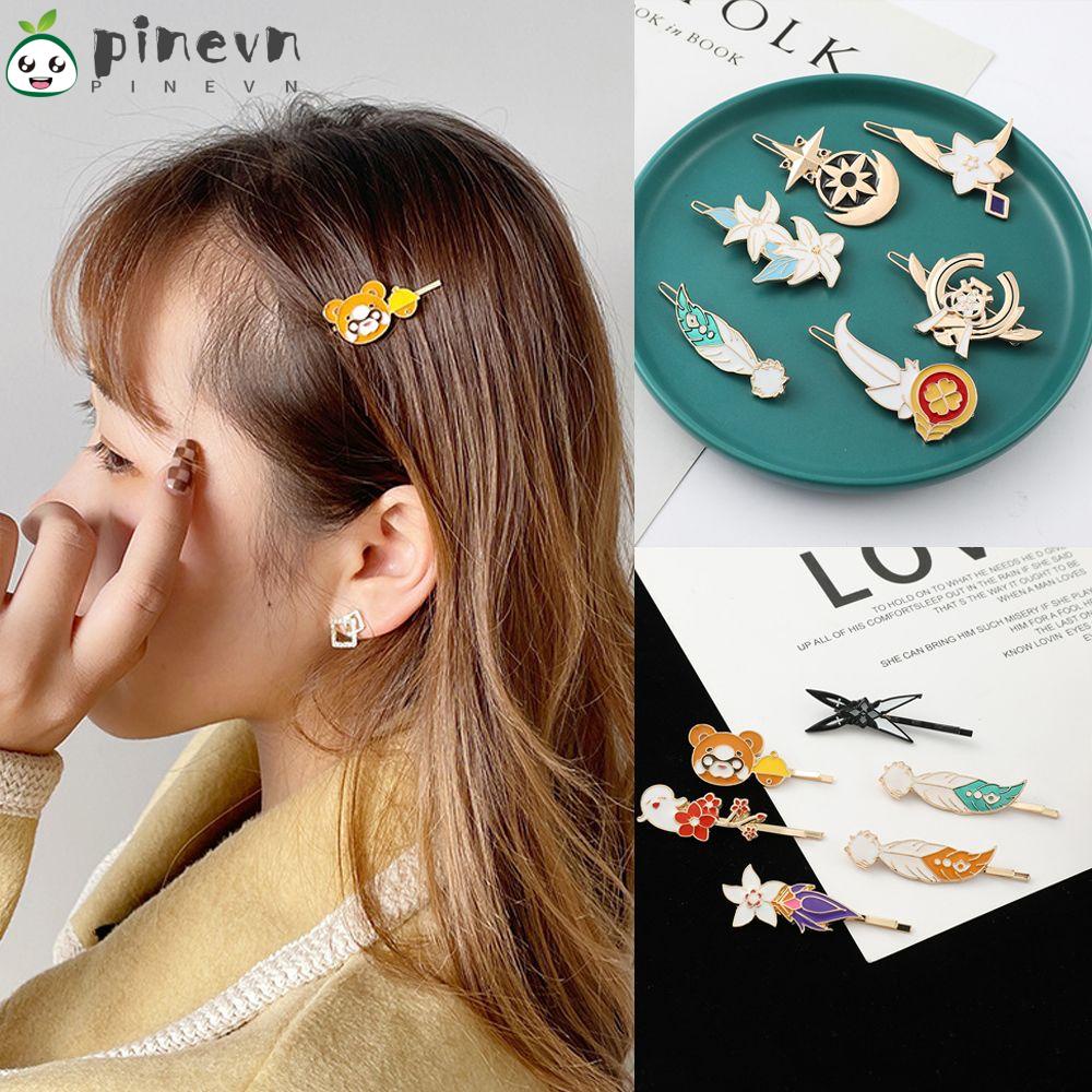 PINEVN Kẹp Tóc Kim Loại Hình Mona Game Peripheral Venti