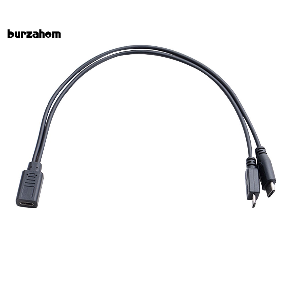 Dây Cáp Sạc Chia Cổng Type-C Sang Micro 5P Female Sang 2 Male Y