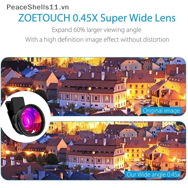 Thấu Kính Góc Rộng 0.45X + Ống Kính Macro 12.5X 2 Trong 1 Cho Điện Thoại