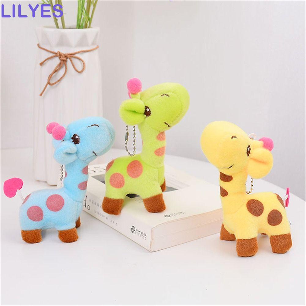 LILYES Móc Khóa Hình Hươu Cao Cổ Nhồi Bông Đáng Yêu