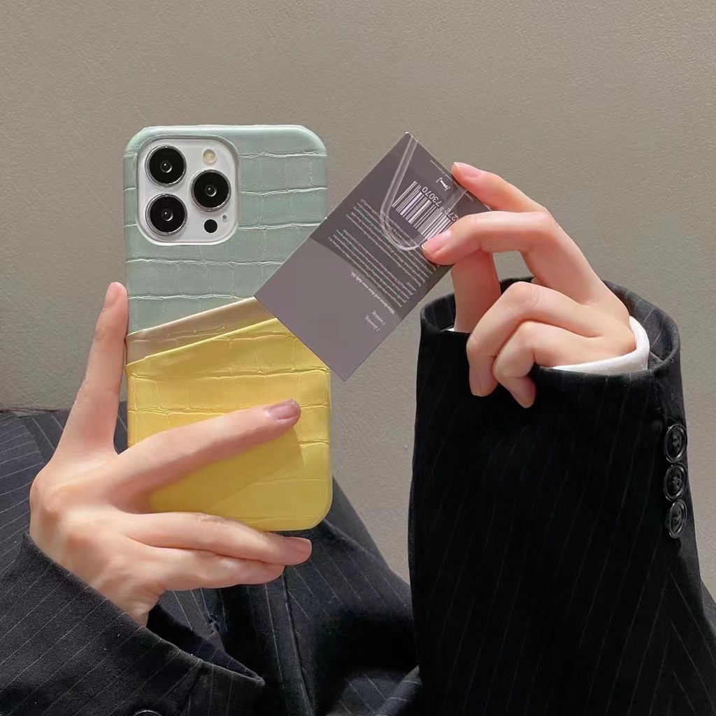 Ốp Điện Thoại Da Cá Sấu Có Ngăn Đựng Thẻ Cho iPhone14 14promax 14pro 13 13promax 13pro 12 12promax 12pro 11 11promax