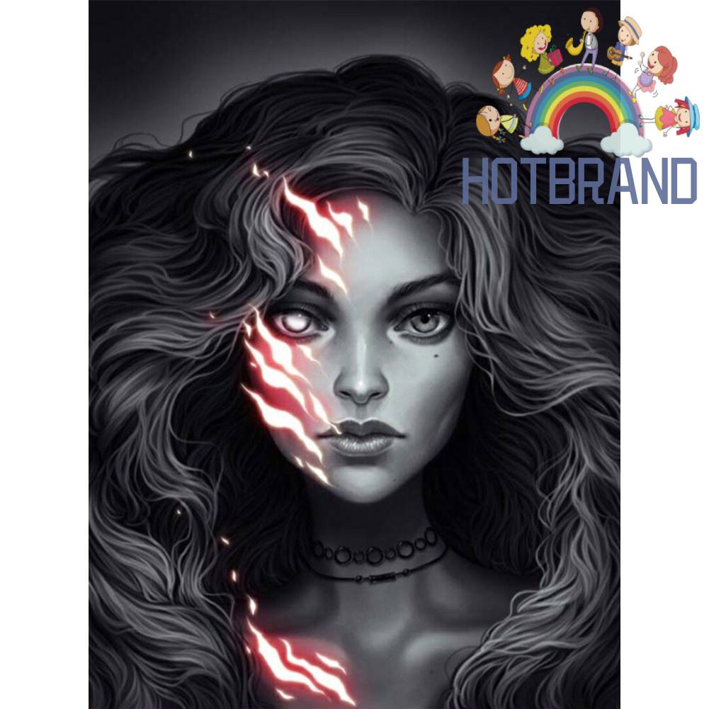 Tranh Đính Đá Kim Cương Toàn Bộ 5D DIY Hình Vẽ Cô Gái Tối Trang Trí Nhà Cửa