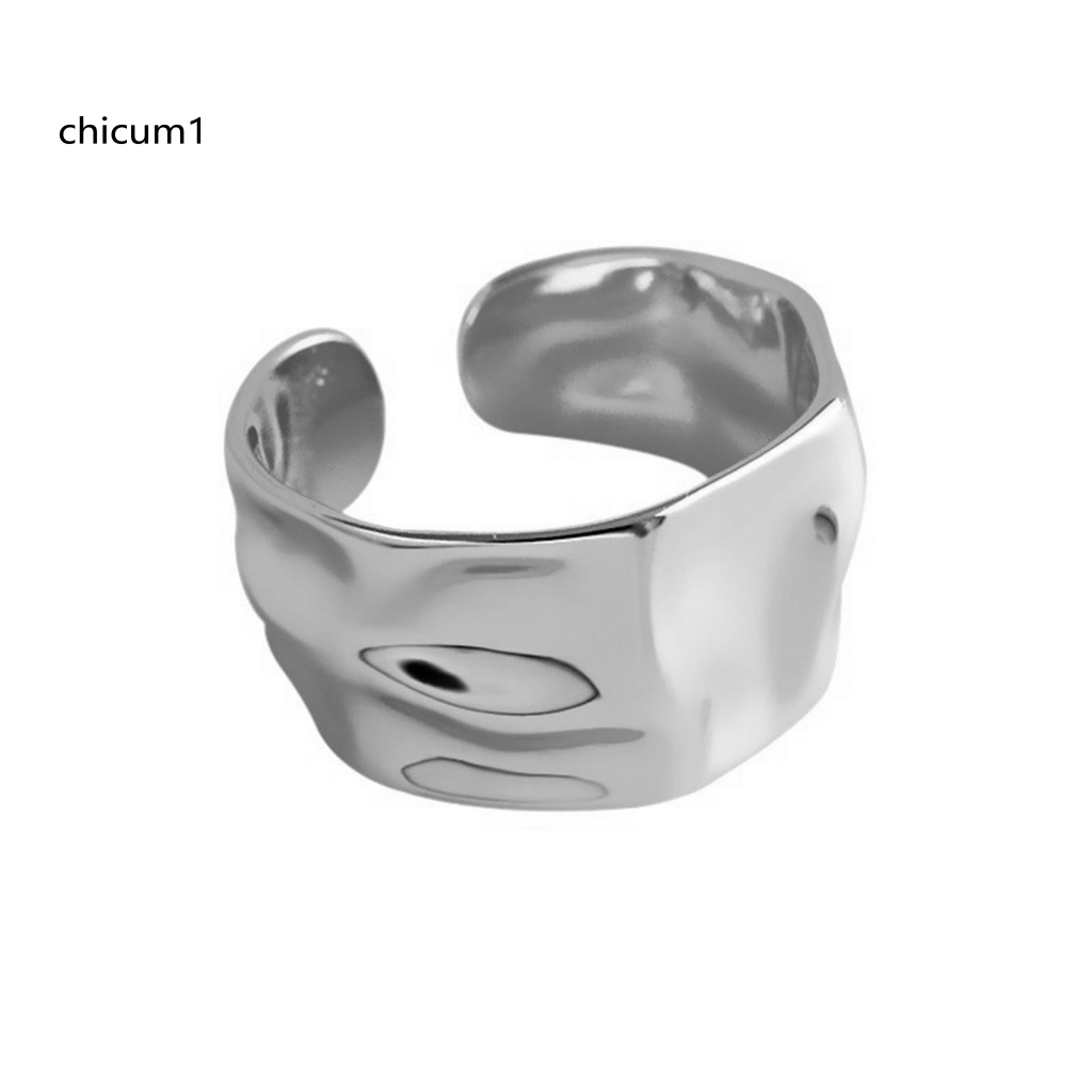 Nhẫn Hở Điều Chỉnh Được Màu Trơn Trang Trí Gợn Sóng Thời Trang Cho Nữ
