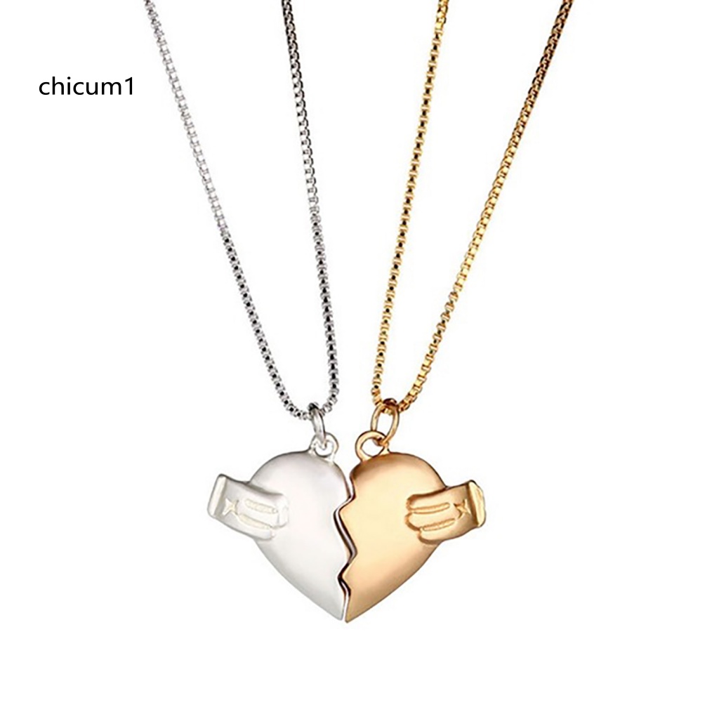 Set 2 Dây Chuyền Mặt Hình Trái Tim Có Từ Tính Thời Trang Cho Cặp Đôi