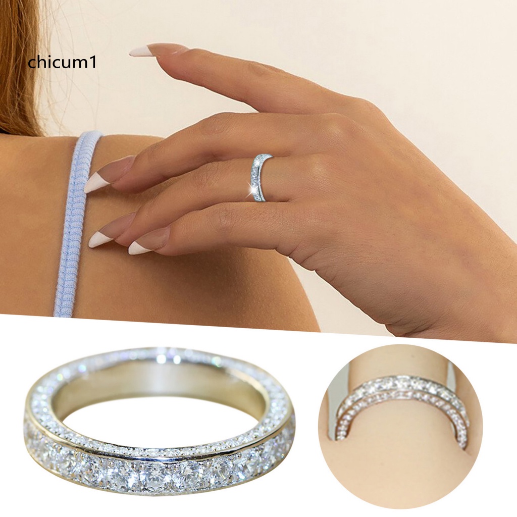 Nhẫn Cưới CC Đính Đá Lấp Lánh Không Phai Màu