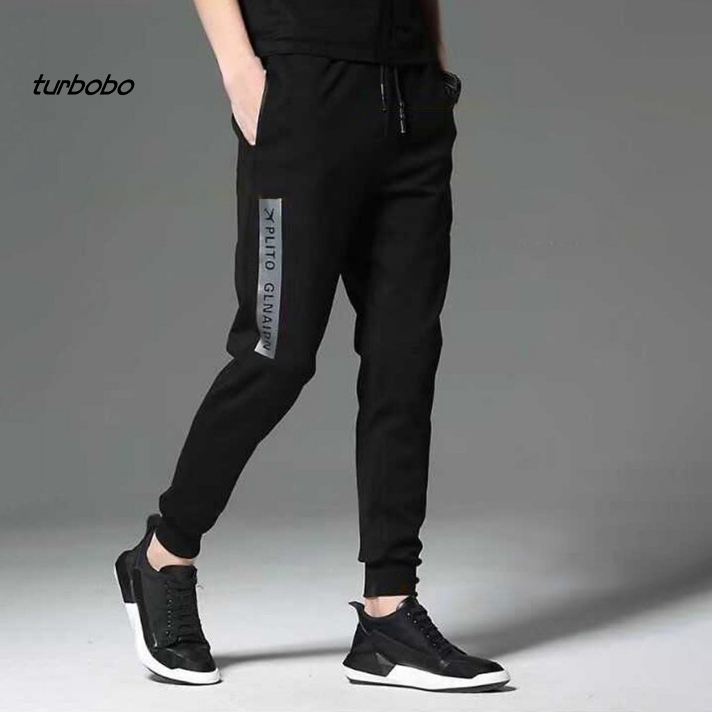 Turbobo Quần Dài Tới Mắt Cá Chân Lưng Thun Màu Trơn Phối Dây Rút Thời Trang Mùa Xuân Cho Nam