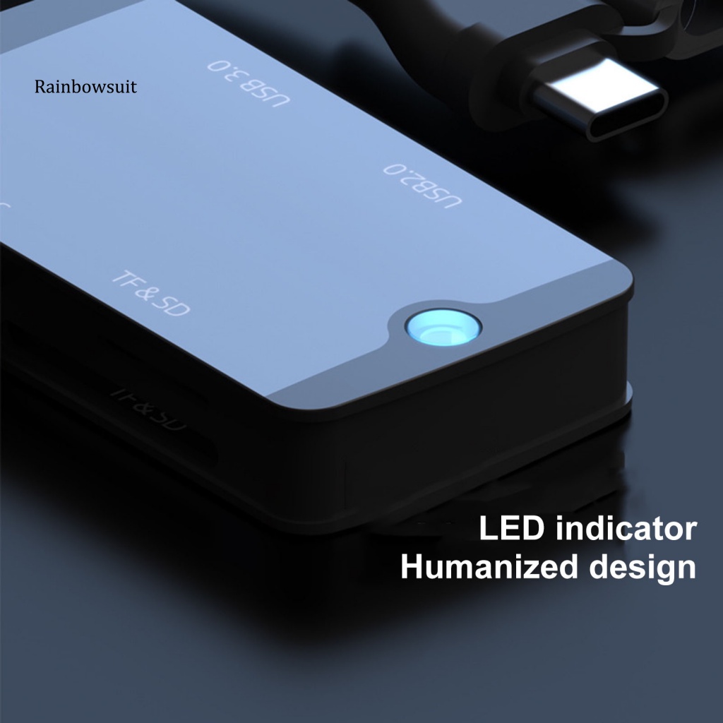 Bộ Chuyển Đổi USB-C OTG Với Đầu Đọc Thẻ Nhớ SD TF USB30 Hub Type-C Cho Điện Thoại / Laptop