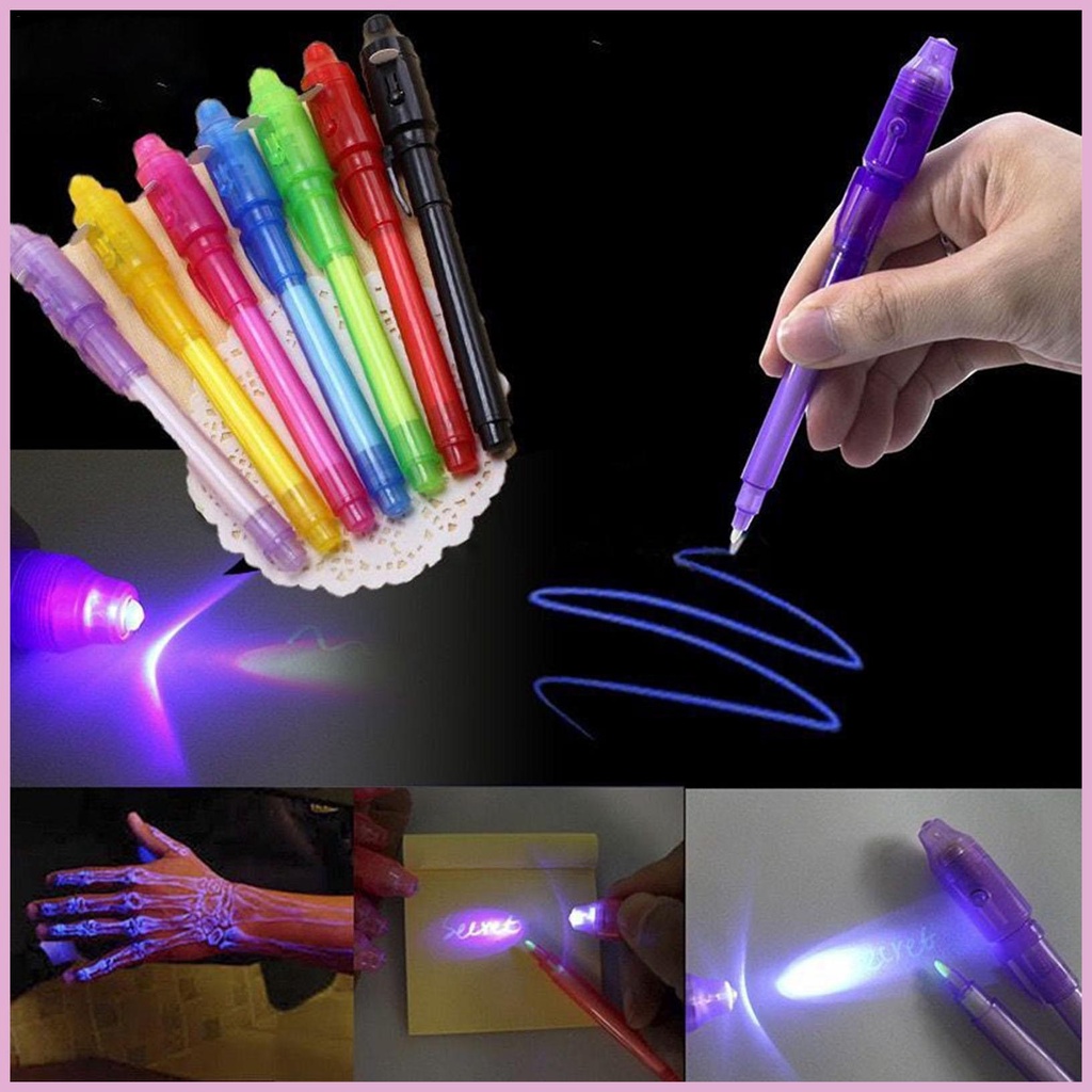 Bộ 7 Bút Mực Vô Hình Với Đèn UV Đầy Màu Sắc Vui Nhộn