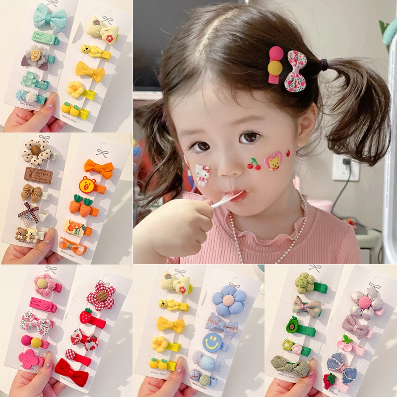 Kẹp Tóc Vải An Toàn Không Đau Siêu Dễ Thương Cho Bé Gái Sơ Sinh