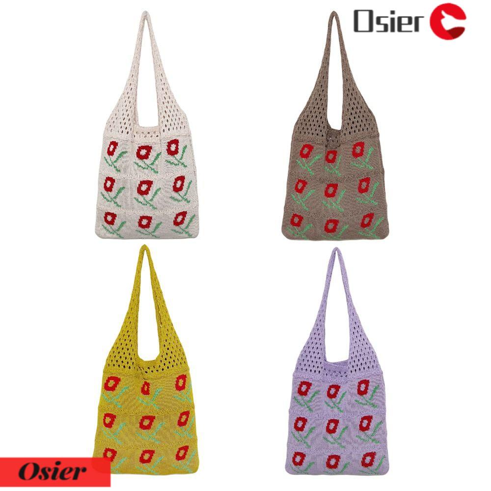 OSIER1 Túi Xách Đan Móc Bằng Tay Sức Chứa Lớn Cho Nữ