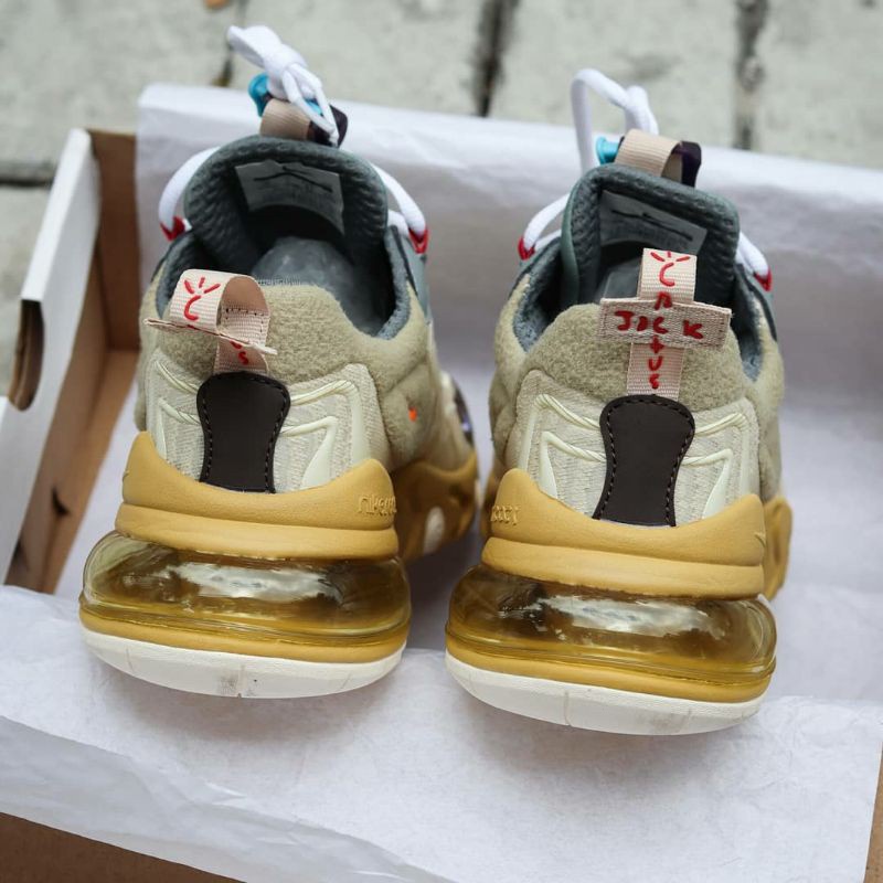 Giày Chạy Bộ travis scott x air max 270 phản ứng Xương Rồng Dành Cho Nam Và Nữ F0911