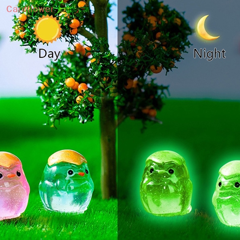 Bộ 5 Tượng Gà Con Phát Sáng Dùng Trang Trí Tiểu Cảnh Mới