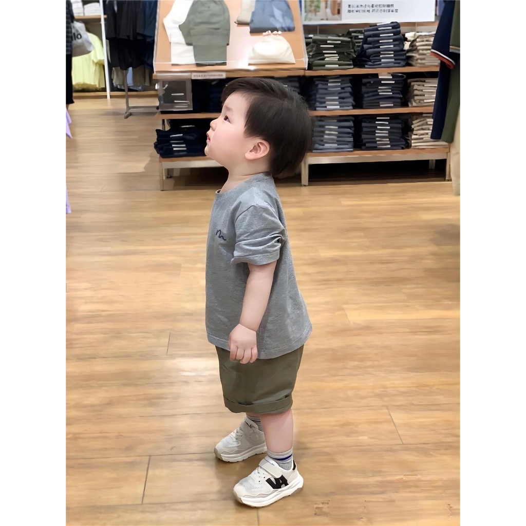 Hàng Mới Về Áo Thun Ngắn Tay Dáng Rộng Thoải Mái Thời Trang Mùa Hè Cho Bé Trai