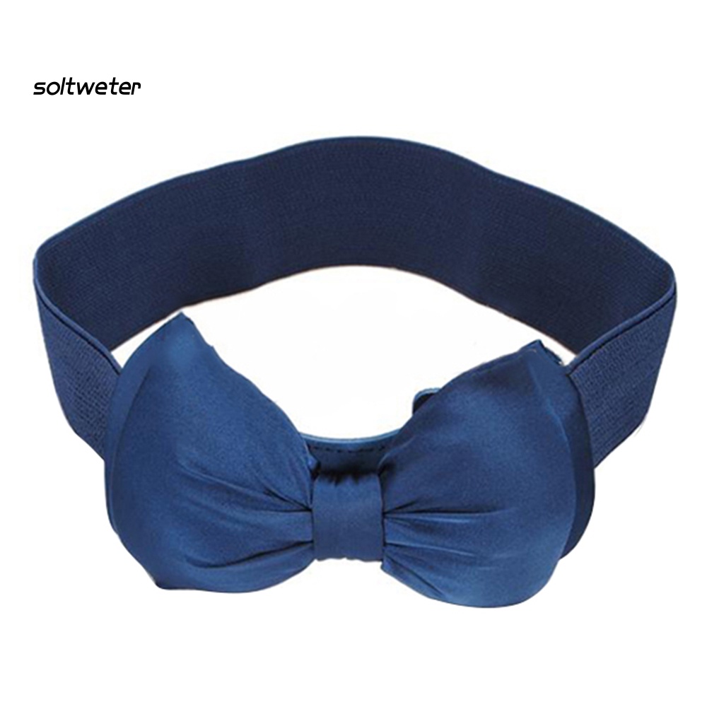 Thắt Lưng Nữ Bản Rộng Co Giãn Có Khóa Hình Nơ Dễ Thương