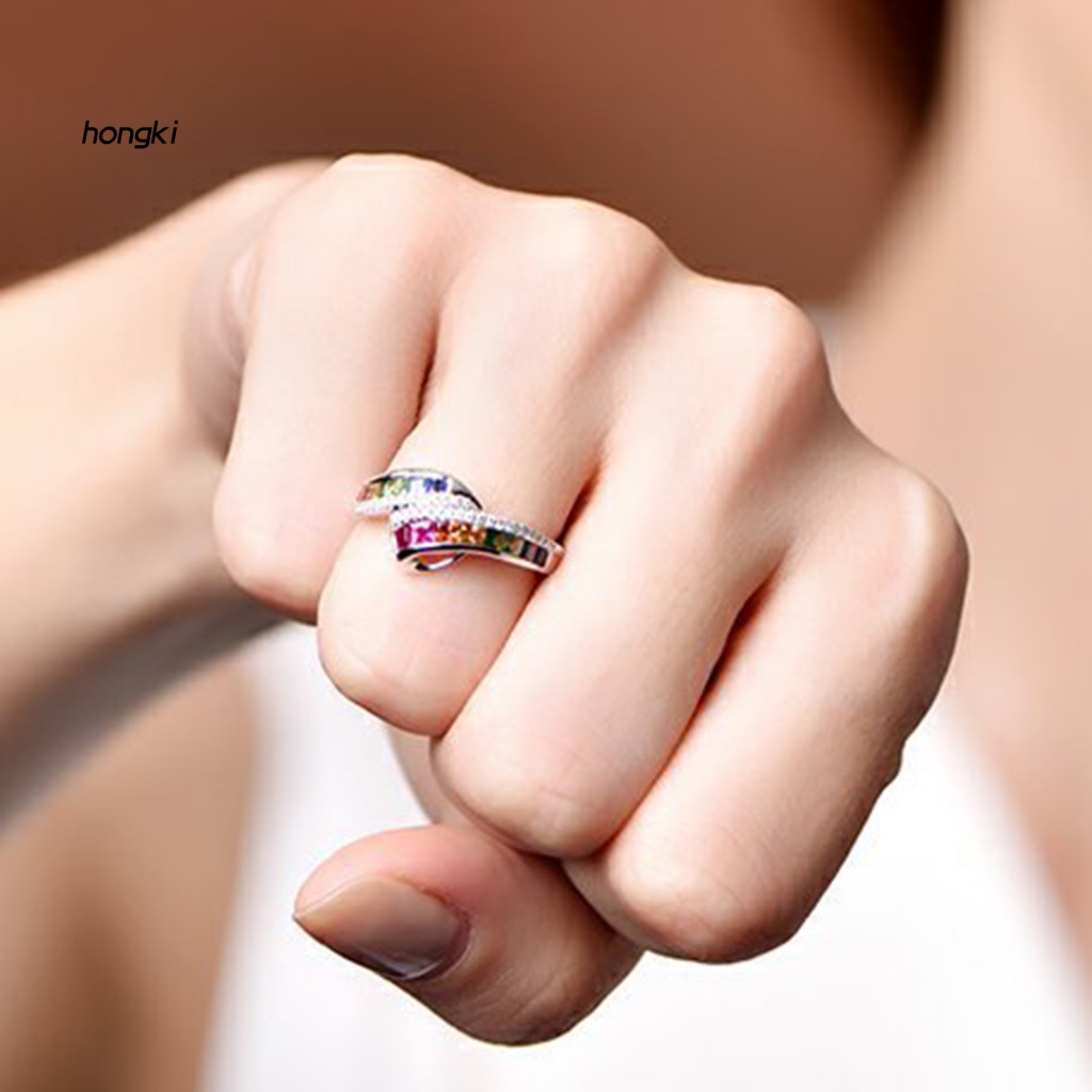 Nhẫn ĐíNh Đá NhiềU MàU SắC Sang TrọNg