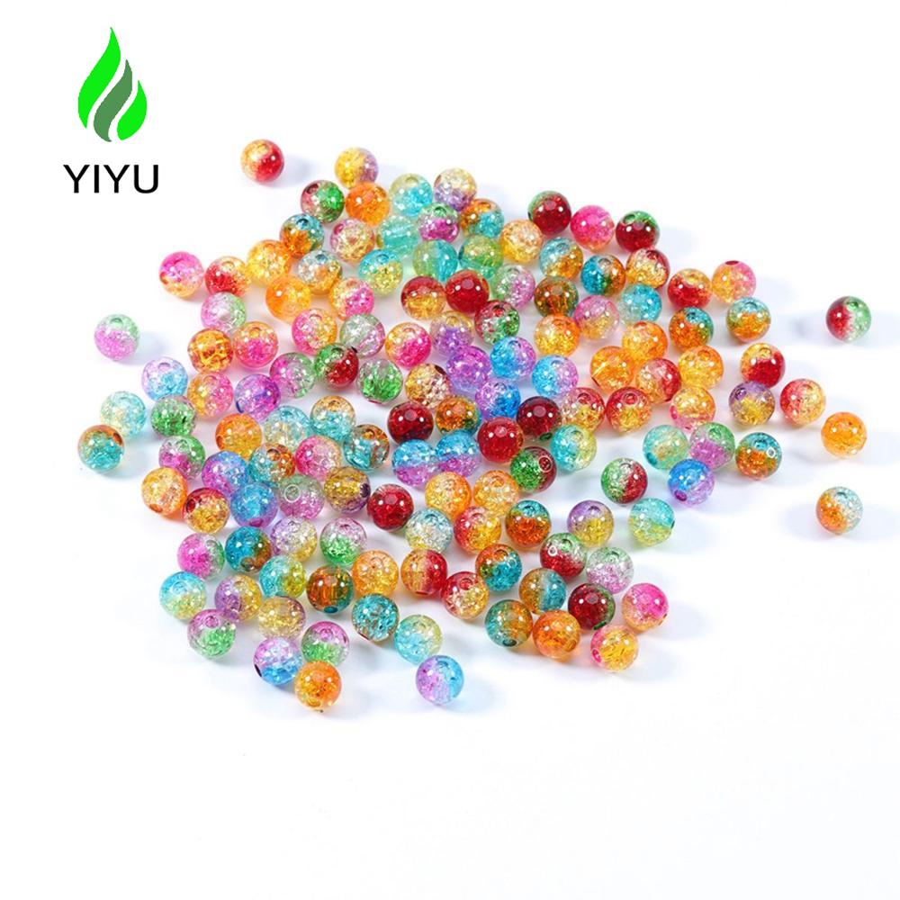 YIYU Chuỗi Hạt Acrylic Tròn Nhiều Màu Dùng Làm Trang Sức / Móc Khóa