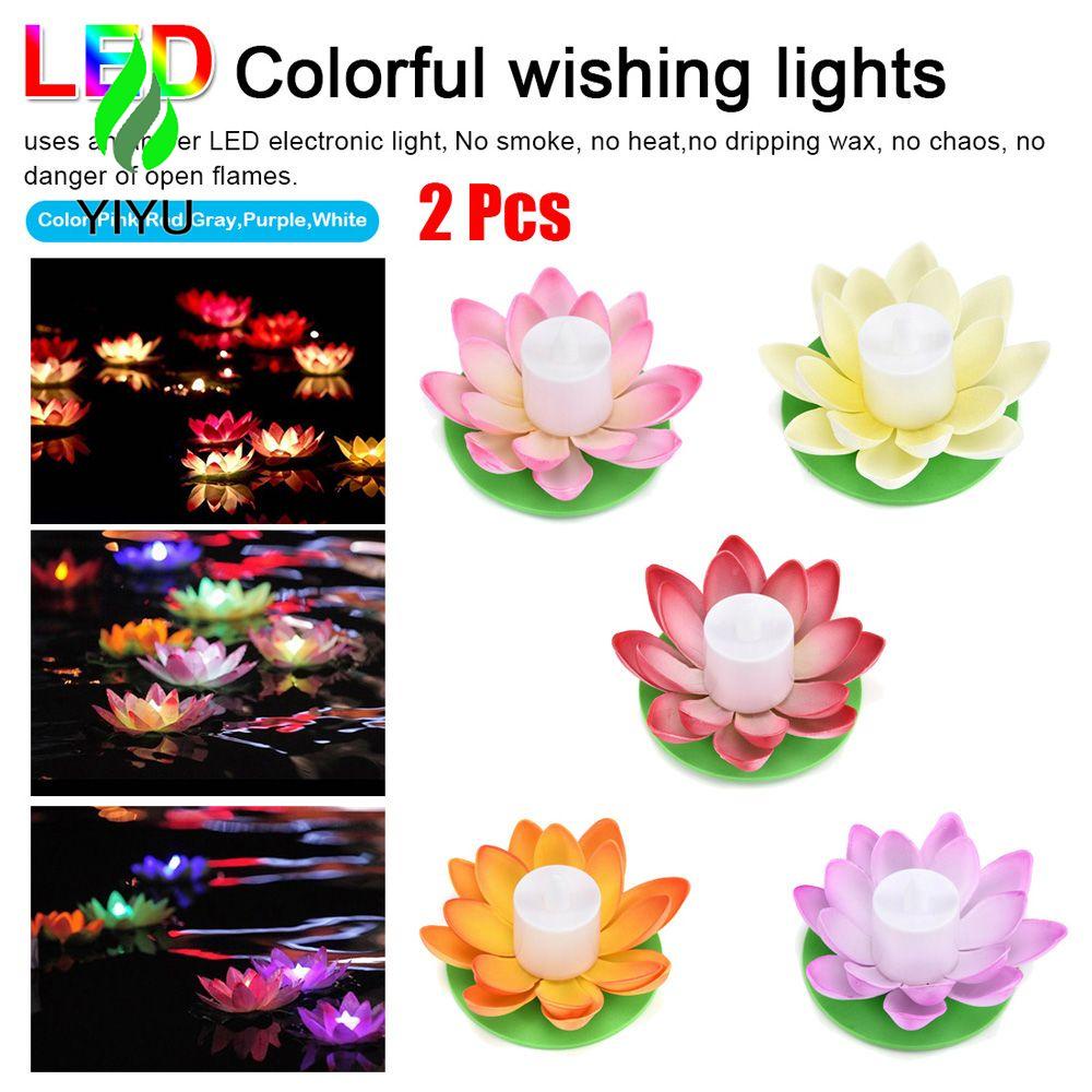 YIYU Đèn Nổi Hình Hoa Sen Độc Đáo Trang Trí Sân Vườn