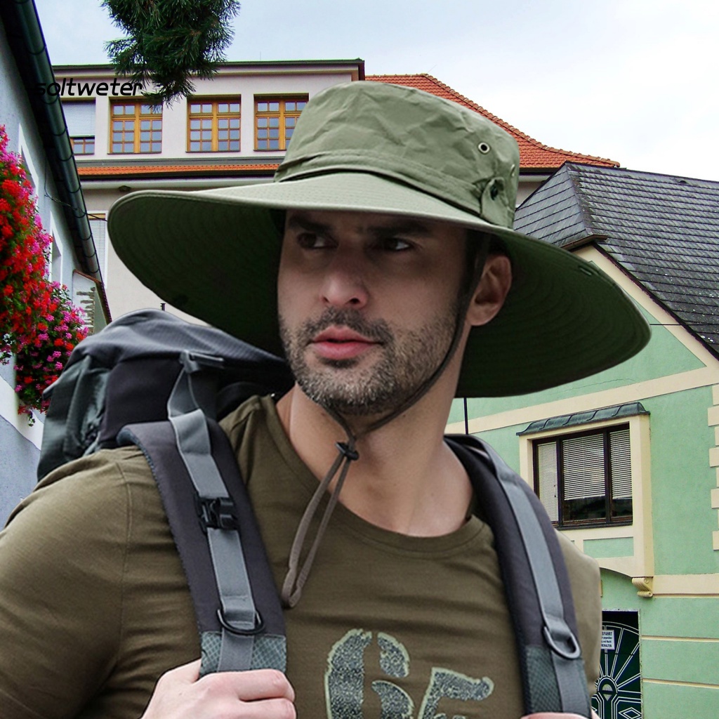 Mũ Rộng Vành Chống Nắng Đi Biển Mùa Hè Màu Sắc Đơn Giản Cho Nam Giới