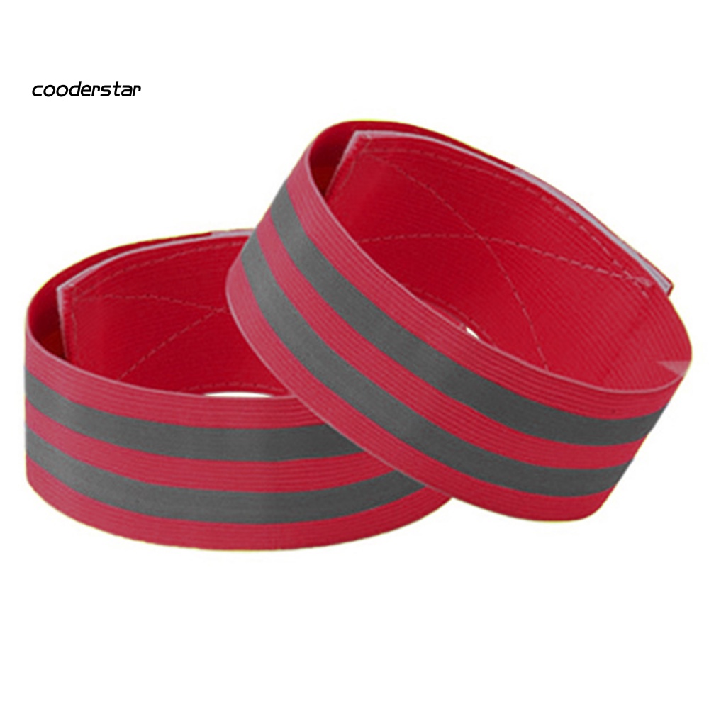 1 Cặp Băng Đeo Cánh Tay / Chân Phản Quang An Toàn Cho Nam Nữ Chạy Bộ Đạp Xe Ban Đêm