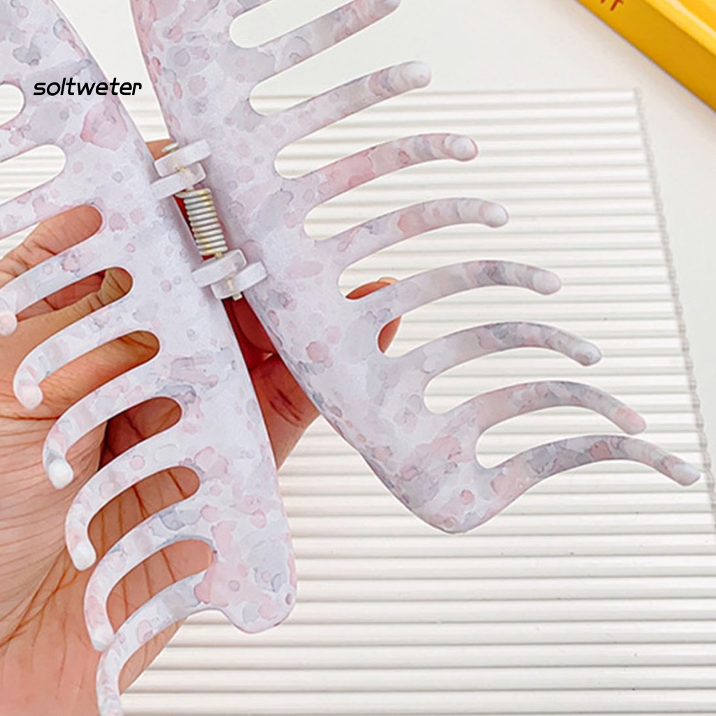 Kẹp Tóc Càng Cua Bằng Nhựa Siêu Nhẹ Có Răng Lược Siêu Nhẹ Đơn Giản Cho Nữ