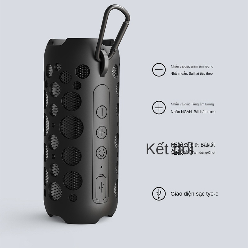 Loa Bluetooth-Loa Ngoài Trời, Âm Thanh Vòm 360 Độ, Tws Loa 2 Trong 1 Có Tai Nghe, Bass Sâu - Hàng Chính Hãng