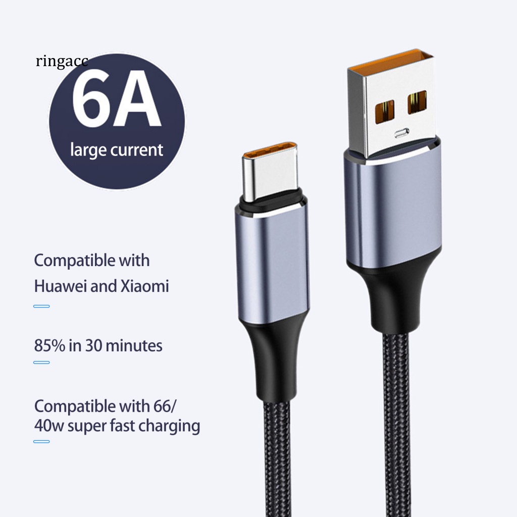 Dây Cáp Sạc Nhanh USB Type-C 6A 100W Chống Rối Dành Cho Điện Thoại Di Động