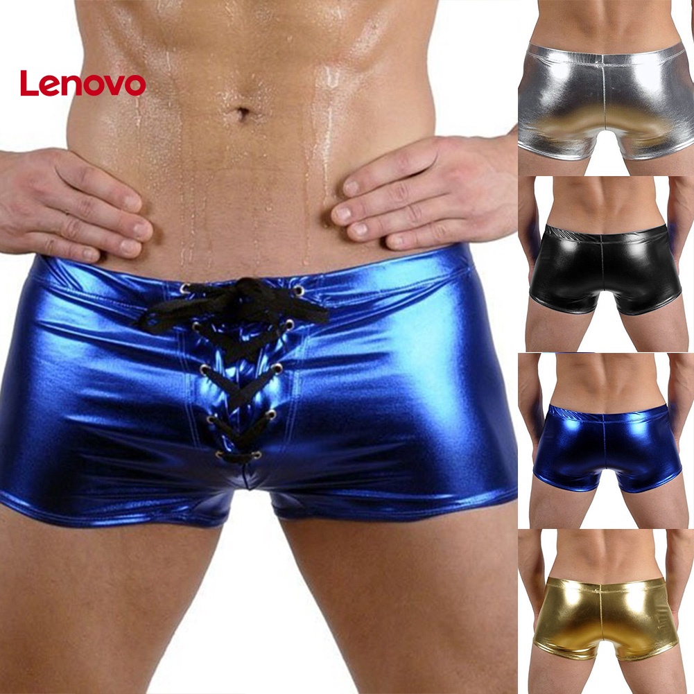 Quần Lót Boxer Da Bóng Cột Dây Họa Tiết Hoa Hướng Dương Thời Trang Cho Nam