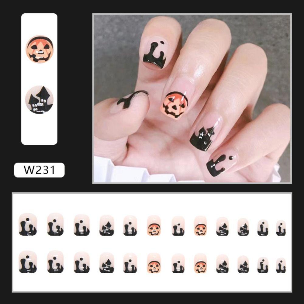 KAREN Bộ 24 Móng Tay Giả Che Phủ Toàn Diện Có Thể Tháo Rời Dùng Hóa Trang Halloween