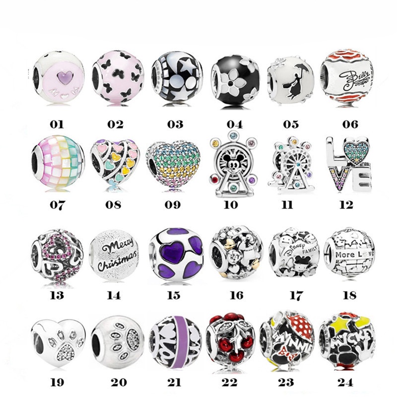 Hạt Charm Mạ Bạc 925 Hình Bánh Xe Ferris Nhiều Màu Sắc Dùng Làm Trang Sức DIY