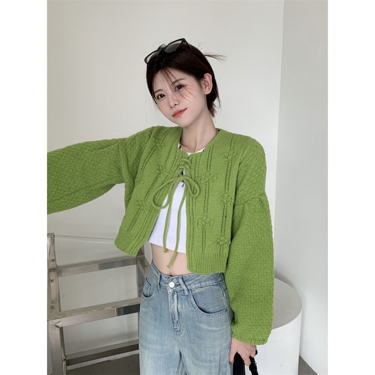 Áo Khoác Cardigan Mỏng Tay Phồng Phối Ren Thời Trang Mùa Hè Hàn Quốc