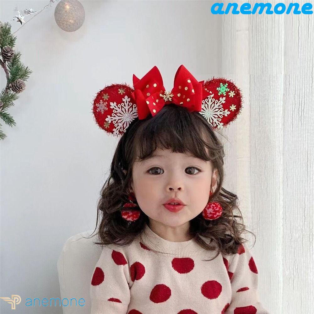 ANEMONE Băng Đô Cài Tóc Hình Chuột Mickey Phong Cách Giáng Sinh Độc Đáo