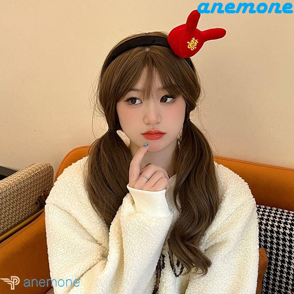 ANEMONE Băng Đô Cài Tóc Hình Thỏ Hoạt Hình Phong Cách Retro Dễ Thương Cho Bé Gái