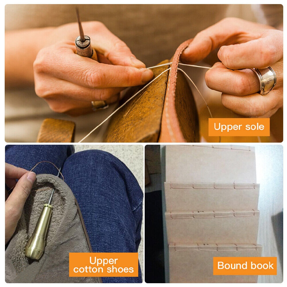 Canvas Leather Tent Sewing Awl Hand Stitcher Craft Needle Kit Shoestring DIY