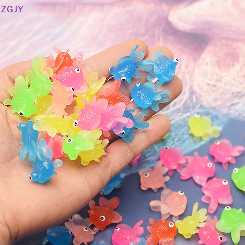 Set 10 Mô Hình Cá Vàng Mini Trang Trí Bể Bơi / Bãi Biển / Lễ Hội Mới