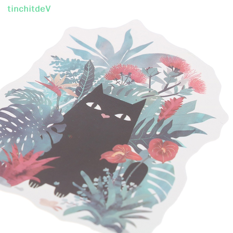 Bộ 50 Miếng Dán Hình Mèo Đen Trang Trí Điện Thoại / Laptop / Guitar Cổ Điển Cho Bé