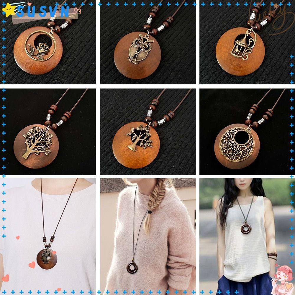 Vòng cổ Mặt Gỗ Thời Trang Dành Cho Nữ