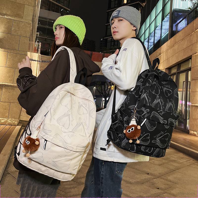 Ba Lô ulzzang Phản Quang Thoáng Khí Sức Chứa Lớn In Họa Tiết Graffiti Thời Trang Cho Nam Và Nữ