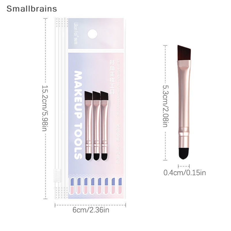 Set 3 Cọ Trang Điểm Phấn Mắt Hai Đầu Tay Cầm Ngắn Mềm Mại Tiện Lợi