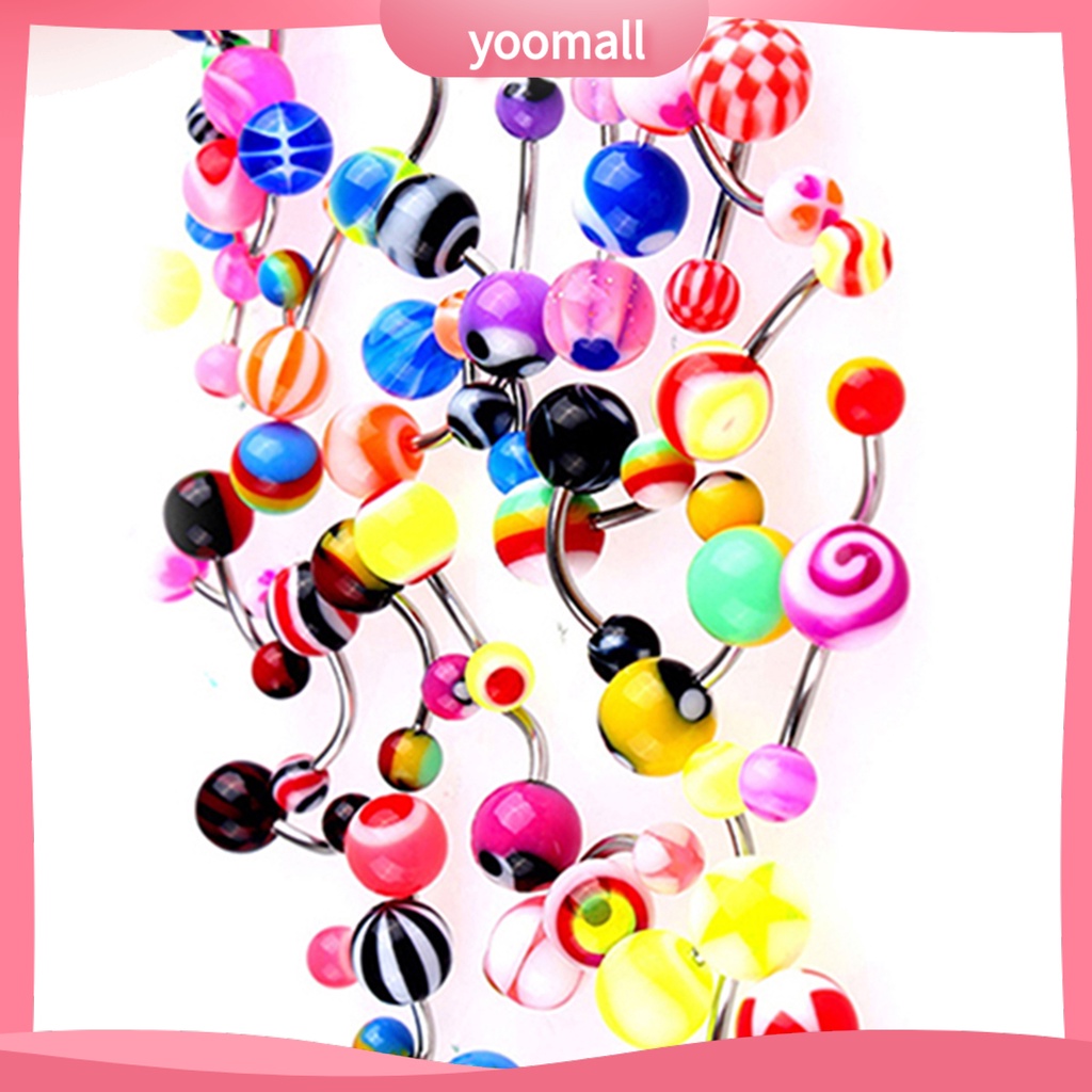 Set 30 Khuyên Rốn Acrylic Nhiều Màu Sắc Gợi Cảm