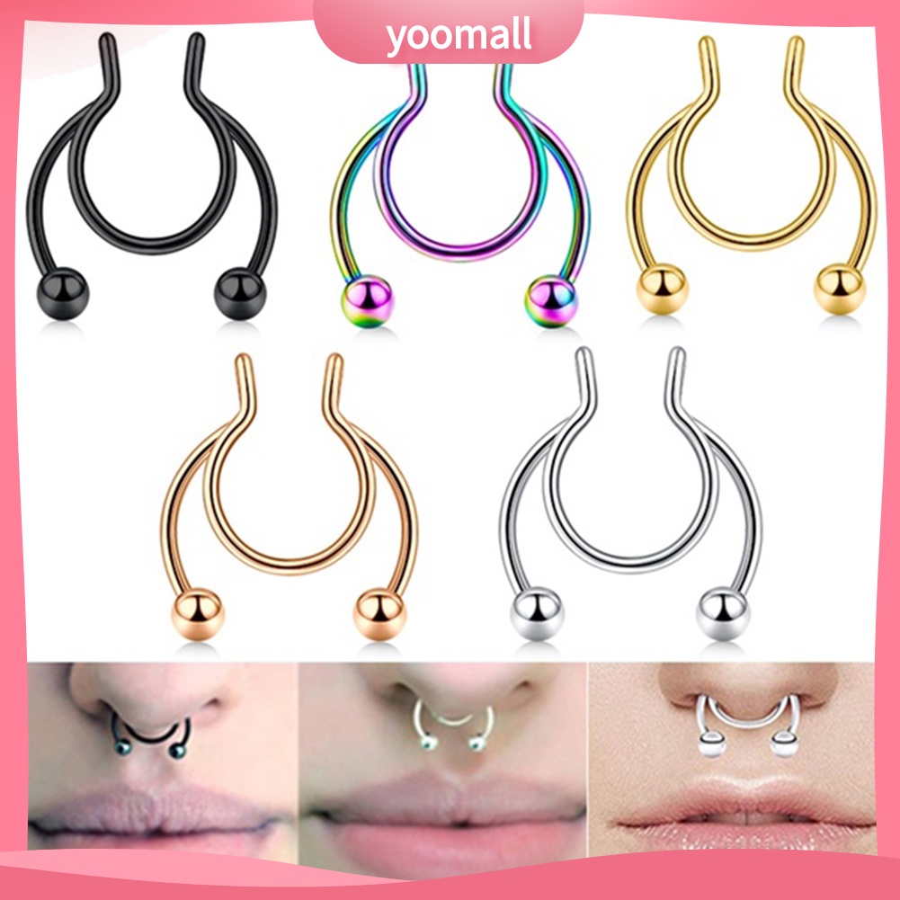 Khuyên Kẹp Mũi Bằng Thép Không Gỉ Thời Trang Unisex