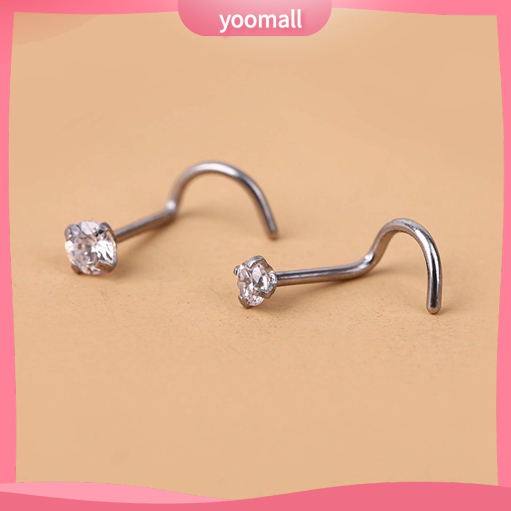 1 Khuyên Mũi Thép Titan Đính Đá Zircon Tinh Xảo Cho Các Bữa Tiệc