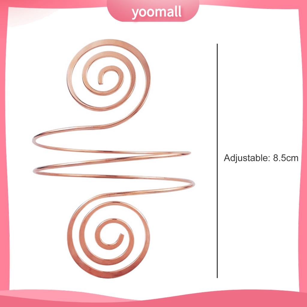 [YM] Vòng Đeo Cánh Tay Nhiều Lớp Họa Tiết Xoắn Ốc Bằng Hợp Kim Trang Sức Thời Trang Punk Có Thể Điều Chỉnh Dành Cho Nữ