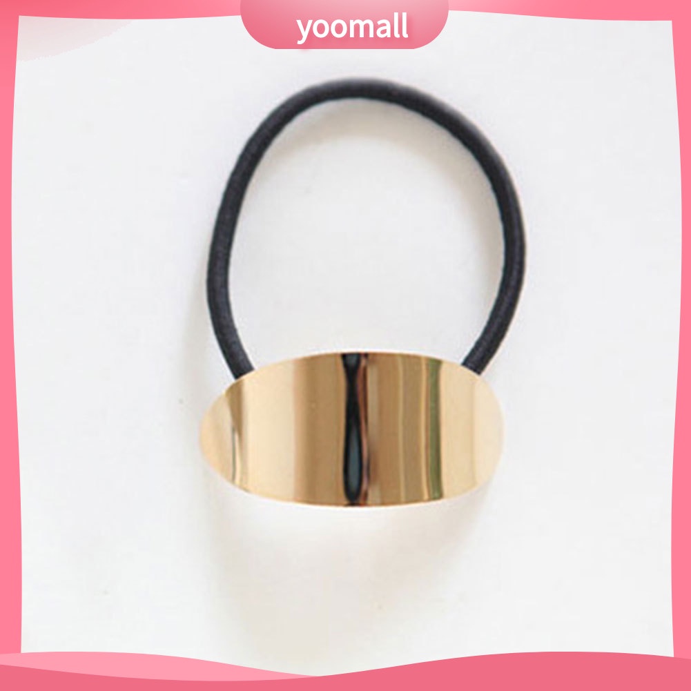 Dây Cột Tóc Đuôi Ngựa Co Giãn In Họa Tiết Chiếc Lá Hợp Kim Thời Trang Cho Nữ