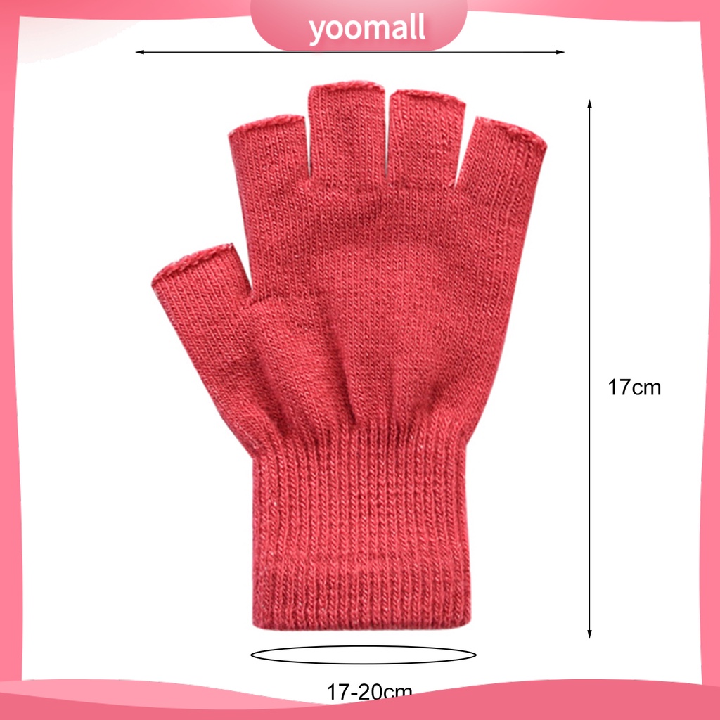 1 Đôi Găng Tay Hở Ngón Bằng Sợi Acrylic Mềm Mại Co Giãn Giữ Ấm Thoải Mái Dành Cho Nữ
