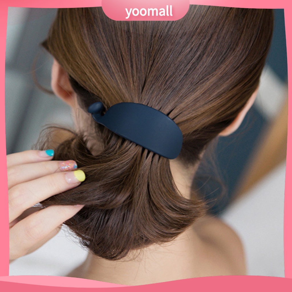 Set 2 Kẹp Tóc Càng Cua Bằng Acrylic Màu Sắc Trơn Co Giãn Tốt Dành Cho Nữ