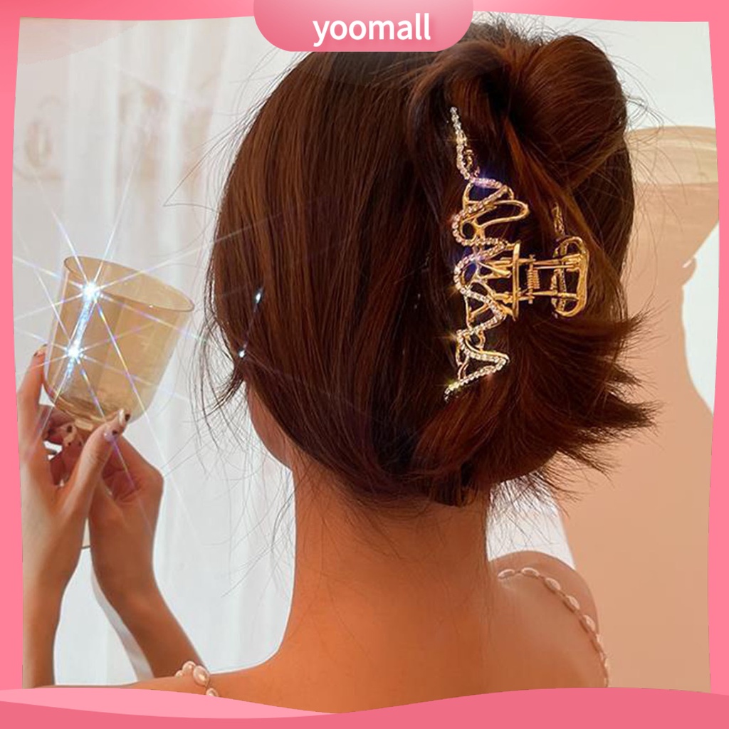 Kẹp Tóc Càng Cua Đính Đá Hình Hoa Màu Sắc Tươi Sáng Thanh Lịch