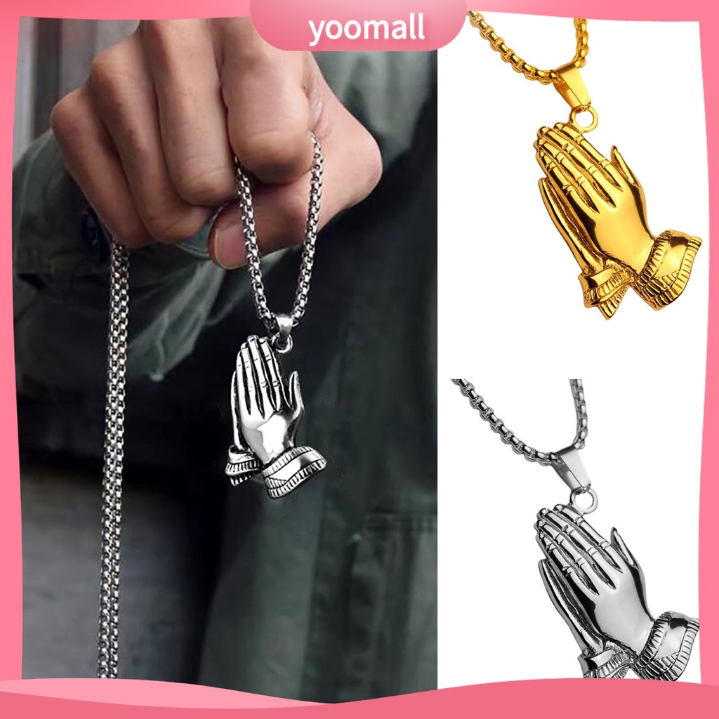 Vòng cổ Mặt Hình Bàn Tay May Mắn Bằng Thép Không Gỉ Dành Cho Nam