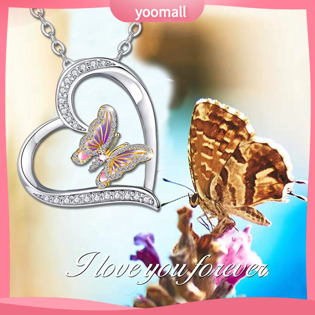 Vòng cổ Mặt Hình Trái Tim / Bướm Đính Đá Tinh Tế Thời Trang Cho Nữ