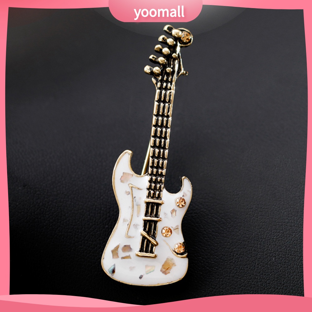 Ghim Cài Áo Hình Đàn Guitar Đính Đá Phong Cách Vintage