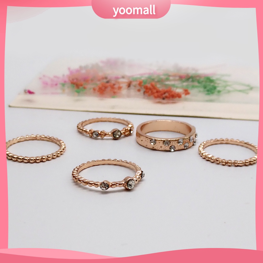 Set 5 Nhẫn Đeo Khớp Ngón Tay Phong Cách Bohemian Cổ Điển Dành Cho Nữ